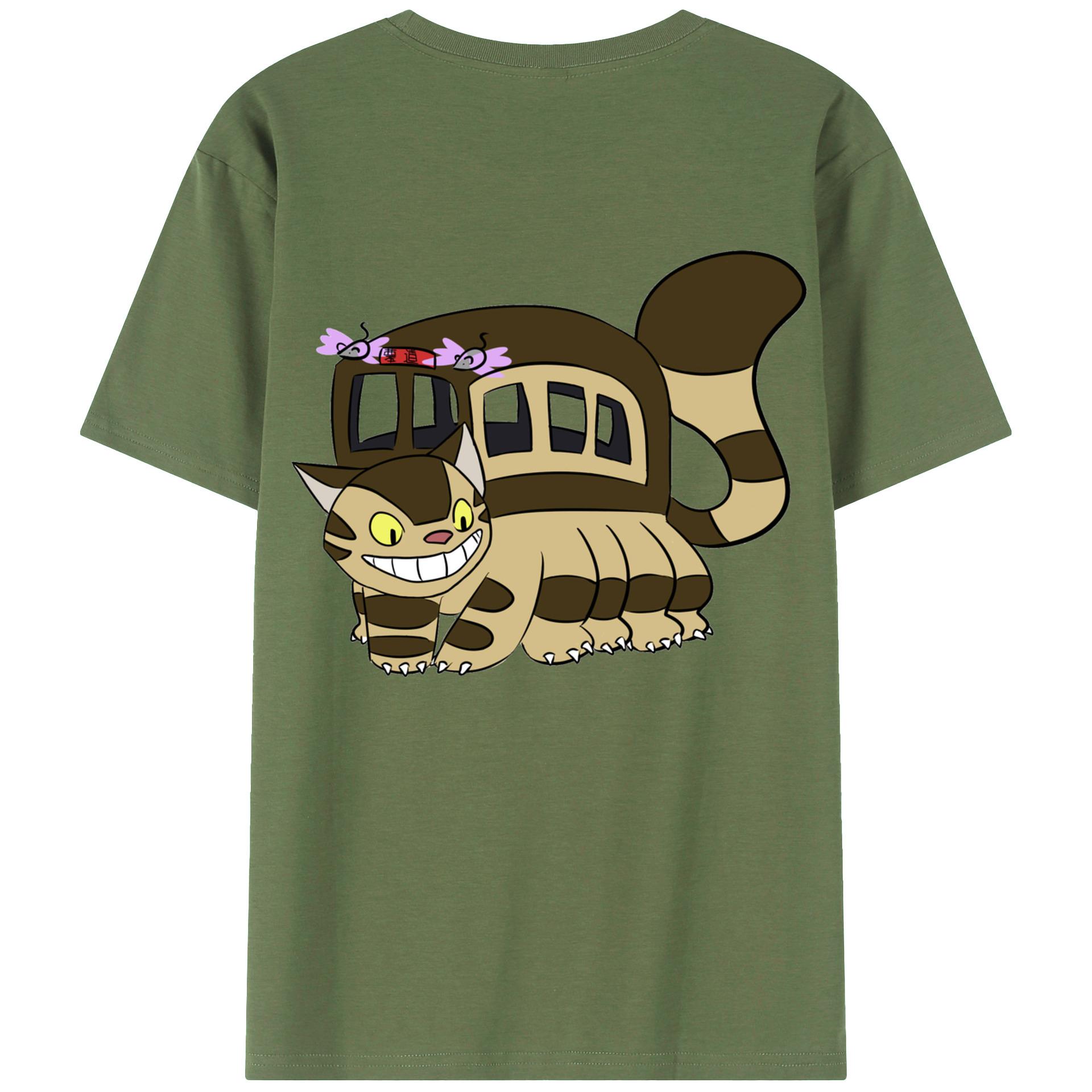（画像用） となりのトトロ 草壁メイ 草壁サツキ My Neighbor Totoro Satsuki Kusakabe Mei Kusakabe 綿100％ メンズ半袖Tシャツ（バックプリント） 通気性